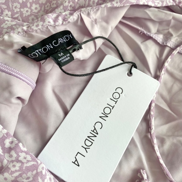 NWT Red Dress Boutique Purple Puff Sleeve Dress w/ Lace Up Open Back - Picture 15 of 16